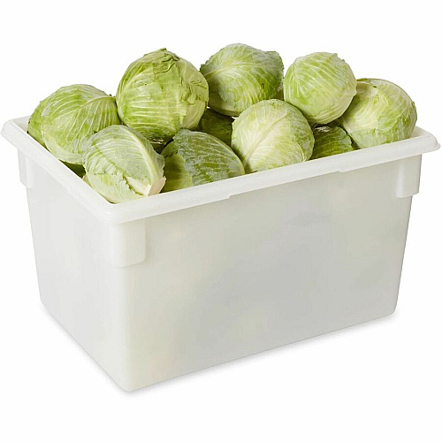 Rubbermaid Commercial 21.5-Gallon Food/Tote Boxes Transporting, Storing - Dishwasher Safe - Clear - Plastic, Polycarbonate Body - 6 / Carton (3301CLECT)