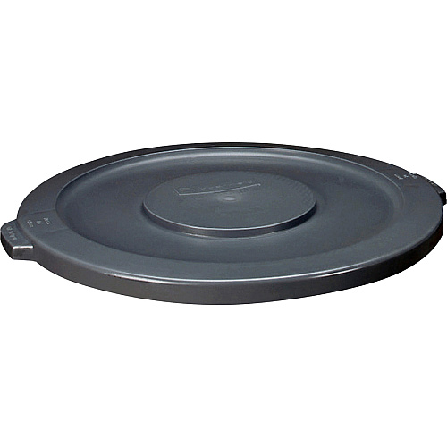 Rubbermaid Commercial Brute 32-Gallon Container Flat Lids Round - Plastic - Gray - 6 / Carton (263100GYCT)