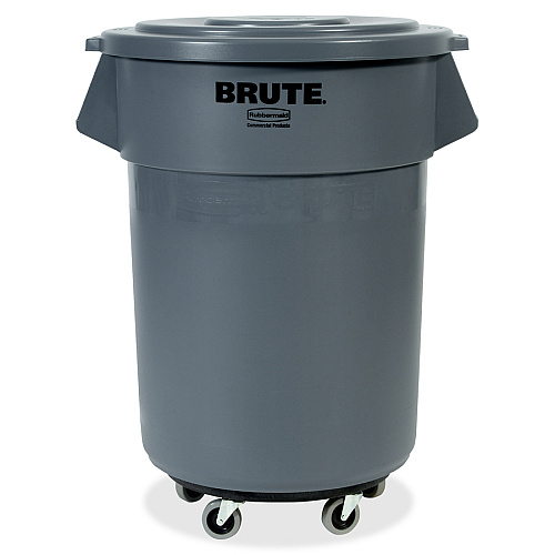 Rubbermaid Commercial Brute 55-gallon Container Lid Round - Plastic - Gray - 3 / Carton (265400GYCT)