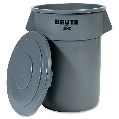 Rubbermaid Commercial Brute 55-gallon Container Lid Round - Plastic - Gray - 3 / Carton (265400GYCT)