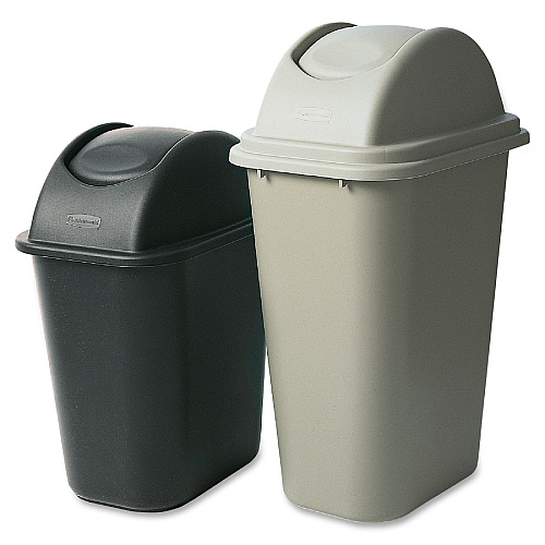 Rubbermaid Commercial Large Wastebasket Lids Dome - Plastic - Black - 6 / Carton (306700BKCT)