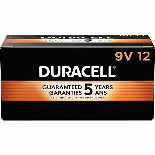 Duracell 9-Volt Coppertop Alkaline Batteries, 12-Packs For Multipurpose - 9V - 12/Box - 6 / Carton (01601CT)