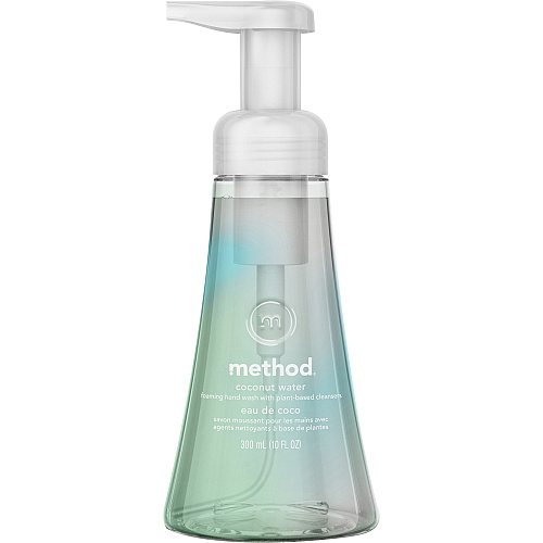 Method Foaming Hand Wash Coconut Water Scent - 10 fl oz - Pump Bottle Dispenser - Hand - Clear - 6 / Carton (01854CT)