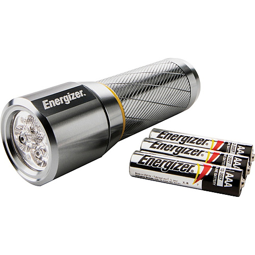 Energizer Vision HD Compact Flashlight LED - 270 lm Lumen - 3 x AA - Battery - Metal, Alloy - Chrome - 4 / Carton (EPMHH32ECT)