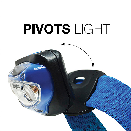 Energizer Vision LED Headlamp LED - 80 lm Lumen - 3 x AAA - Battery - Blue - 4 / Carton (HDA32ECT)