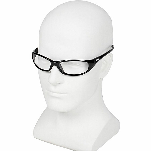 Kleenguard V40 Hellraiser Safety Eyewear Recommended for: Industrial, Manufacturing - Universal - Ultraviolet Protection - Clear Lens - Black Frame - Flex-Point Temple, Wraparound Lens, Scratch Resistant, Flex-Point Temple, Flexible, Comfortable (28615CT)