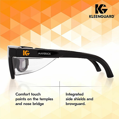 Kleenguard V30 Maverick Eye Protection Recommended for: Outdoor - Universal - Flying Particle, Fog, UVB, UVA, UVC Protection - Smoke Gray, Black - Anti-fog, Lens, Durable, Lightweight, Wraparound Lens, Comfortable, Anti-scratch, Nose Bridge, Sid (49311CT)