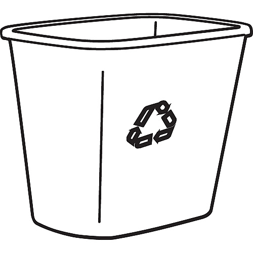 Rubbermaid Commercial 13 QT Standard Deskside Recycling Wastebaskets 3.25 gal Capacity - Rectangular - Compact, Durable - 12.1" Height x 8.3" Width x 11.4" Depth - Resin - Blue - 12 / Carton (295573BECT)