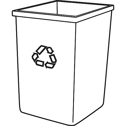 Rubbermaid Commercial Untouchable Square Recycling Container 35 gal Capacity - Square - Easy to Clean, Weather Resistant, Compact - 27.6" Height x 19.5" Width - Plastic, Resin - Blue - 4 / Carton (395873BLUCT)