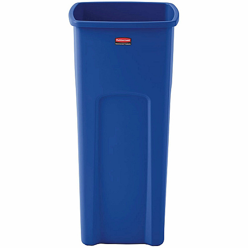 Rubbermaid Commercial Untouchable Square Container 23 gal Capacity - Square - 32.9" Height x 16.5" Width x 15.5" Depth - Resin - Blue - 4 / Carton (356973BECT)