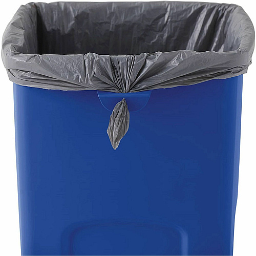 Rubbermaid Commercial Untouchable Square Container 23 gal Capacity - Square - 32.9" Height x 16.5" Width x 15.5" Depth - Resin - Blue - 4 / Carton (356973BECT)