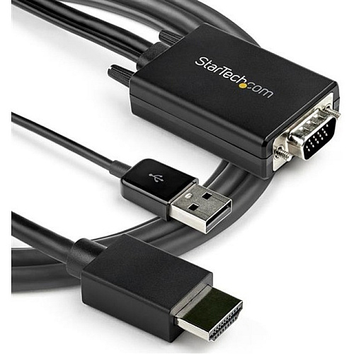 StarTech.com 6 ft. (1.8 m) VGA to HDMI Adapter - USB-Powered - 1080p 6 ft HDMI/USB/VGA Video Cable for Monitor, Video Device, Projector, Desktop Computer, Notebook, TV, Home Theater System, HDTV - First End: 1 x 19-pin HDMI 1.4 Digital Audio/V (VGA2HDMM6)