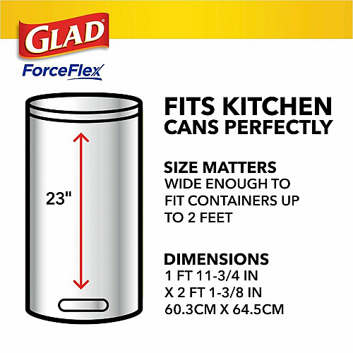Glad ForceFlex Tall Kitchen Drawstring Trash Bags Gain Lavender with Febreze Freshness - 13 gal Capacity - 25.38" Length x 23.75" Width x 0.72 mil (18 Micron) Thickness - Drawstring Closure - White - Home, Office/ - 110 / Box (79157)