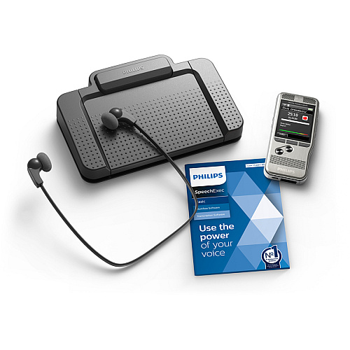 Philips Pocket Memo Dictation and Transcription Set SDHC Supported - USB - Headphone - Portable (DPM670003)