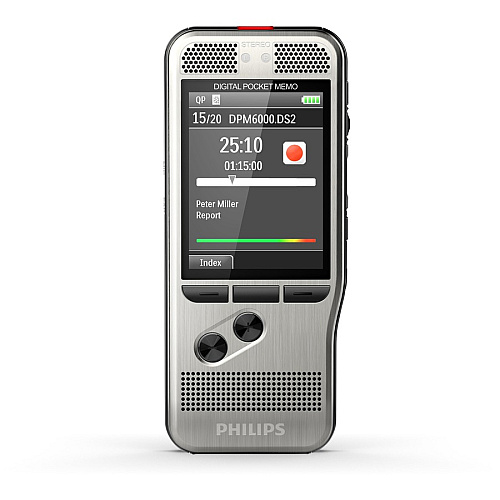 Philips Pocket Memo Dictation and Transcription Set SDHC Supported - USB - Headphone - Portable (DPM670003)