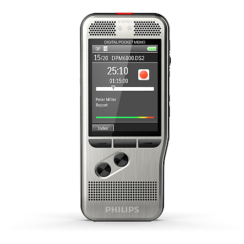 Philips Pocket Memo Dictation and Transcription Set SDHC Supported - USB - Headphone - Portable (DPM670003)