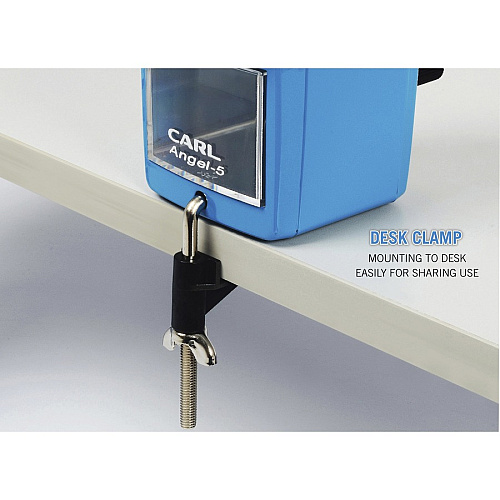 CARL Angel-5 Pencil Sharpener Desktop - 5" Height x 2.8" Width - Steel, Aluminum - Blue - 1 Each (19016)