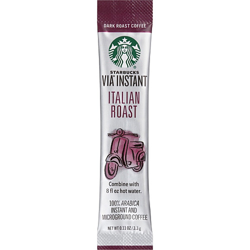 Starbucks Portion Pack VIA Ready Brew Italian Roast Coffee Bold - 0.1 oz - Portion Pack - Italian Roast - 8 / Box (12407838)