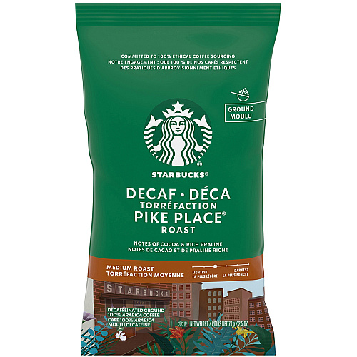 Starbucks Decaf Pike Place Coffee Pack Medium - 2.5 oz Per Packet - Pike Place - Decaffeinated - 18 / Box (12420994)