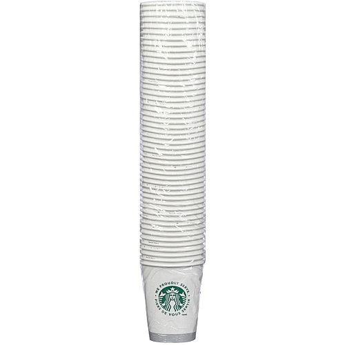 Starbucks We Proudly Serve 12 oz Hot Cups 12 fl oz - White, Green - Coffee, Hot Drink, Tea, Hot Chocolate, Cappuccino - 1000 / Carton (12434031)