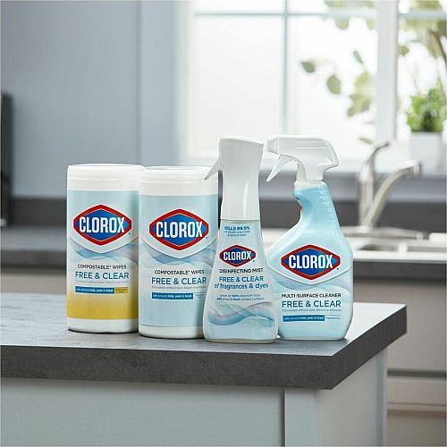 Clorox Free & Clear Compostable All Purpose Cleaning Wipes 4.25" Length x 4.25" Width - Fragrance-free, Dye-free, Residue-free, Durable - White - 75/Tub - 1 Each (32486)