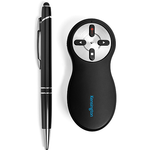 Kensington Wireless Presenter with Red Laser - Nano Receiver Wireless - Radio Frequency - 2.40 GHz - Black - USB Type A - 4 Button(s) - 1 Each - TAA Compliant (33272)