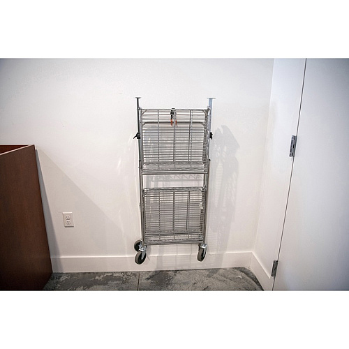 Bostitch Stowaway Utility Cart 2 Shelf - 250 lb Capacity - 4 Casters - 35" Width x 37.25" Depth x 22" Height - Chrome - 1 Each (BSACLGCR)