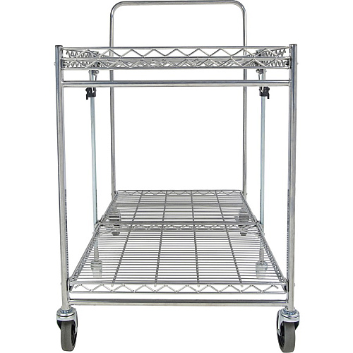 Bostitch Stowaway Utility Cart 2 Shelf - 250 lb Capacity - 4 Casters - 35" Width x 37.25" Depth x 22" Height - Chrome - 1 Each (BSACLGCR)