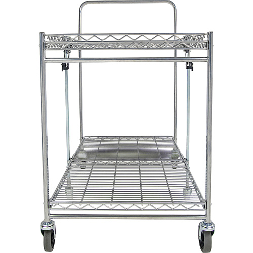 Bostitch Stowaway Utility Cart 2 Shelf - 250 lb Capacity - 4 Casters - 35" Width x 37.25" Depth x 22" Height - Chrome - 1 Each (BSACLGCR)
