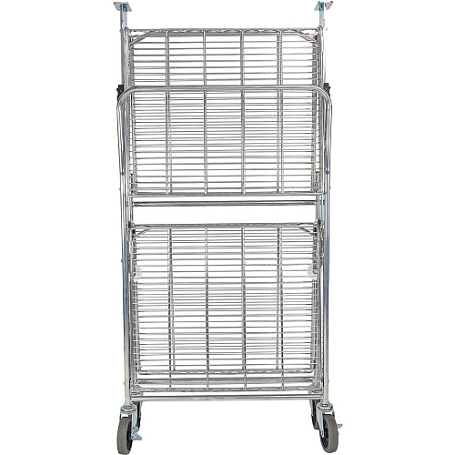 Bostitch Stowaway Utility Cart 2 Shelf - 250 lb Capacity - 4 Casters - 35" Width x 37.25" Depth x 22" Height - Chrome - 1 Each (BSACLGCR)
