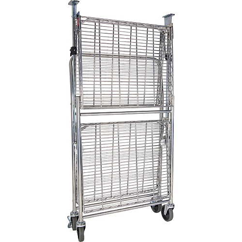 Bostitch Stowaway Utility Cart 2 Shelf - 250 lb Capacity - 4 Casters - 35" Width x 37.25" Depth x 22" Height - Chrome - 1 Each (BSACLGCR)