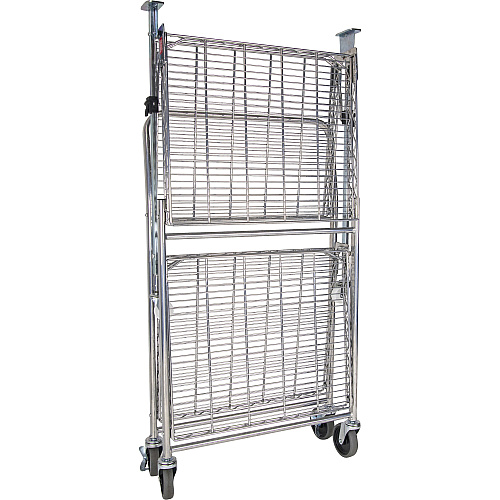 Bostitch Stowaway Utility Cart 2 Shelf - 250 lb Capacity - 4 Casters - 35" Width x 37.25" Depth x 22" Height - Chrome - 1 Each (BSACLGCR)