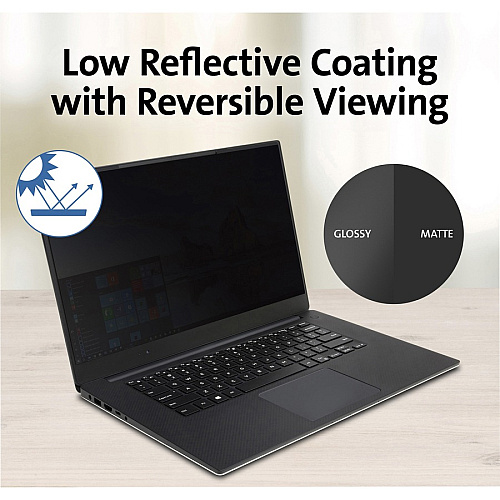 Kensington MagPro 14.0" Laptop Privacy Screen with Magnetic Strip Black For 14" Widescreen LCD Notebook - 16:9 - Scratch Resistant, Damage Resistant, Fingerprint Resistant - Polyethylene Terephthalate (PET) - Anti-glare - 1 Each - TAA Compliant (K58352WW)