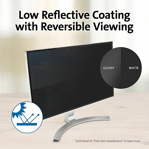 Kensington MagPro 24.0" Monitor Privacy Screen with Magnetic Strip For 24" Widescreen LCD Monitor - 16:9 - Fingerprint Resistant, Scratch Resistant, Damage Resistant - 1 Each - TAA Compliant (K58357WW)
