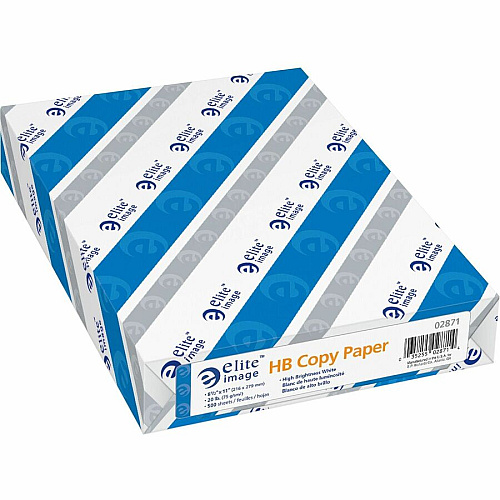 Elite Image HB Copy Paper Letter - 8 1/2" x 11" - 20 lb Basis Weight - Smooth - White - 10 / Carton (02871)