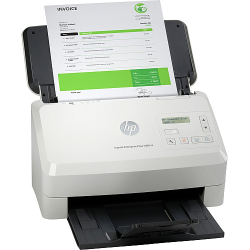HP Scanjet Enterprise Flow 5000 S5 Sheetfed Scanner - 600 dpi Optical 48-bit Grayscale - 65 ppm (Mono) - 65 ppm (Color) - Duplex Scanning - USB (6FW09A)
