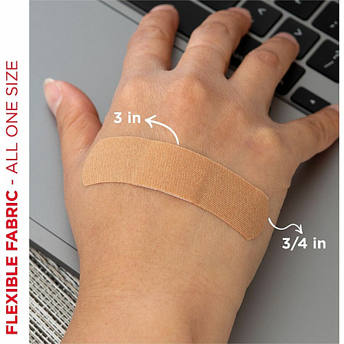 Band-Aid Flexible Fabric Adhesive Bandages 1" Length - Beige - Fabric - 100Box - 12 / Carton (4444CT)