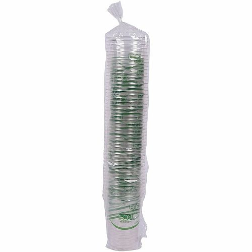 Eco-Products 16 oz GreenStripe Cold Cups 16 fl oz - Clear, Green - Polylactic Acid (PLA) - Cold Drink - 50/Pack - 20 / Carton (EPCC16GSACT)