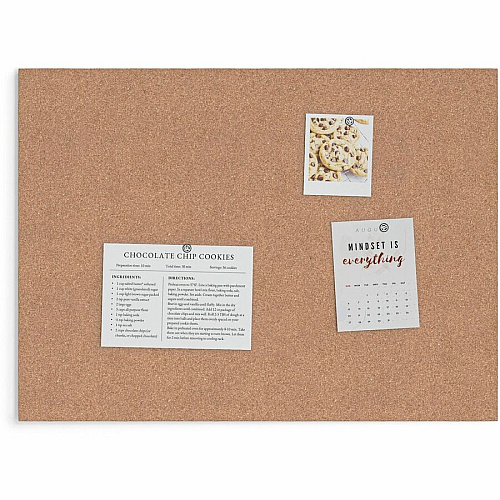 U Brands Cork Canvas Bulletin Board 18" Board Height x 24" Board Width - Natural Cork Surface - Self-healing, Durable, Mounting System, Tackable, Frameless - 1 Each (2873U0001)