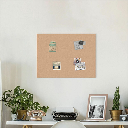 U Brands Cork Canvas Bulletin Board 18" Board Height x 24" Board Width - Natural Cork Surface - Self-healing, Durable, Mounting System, Tackable, Frameless - 1 Each (2873U0001)