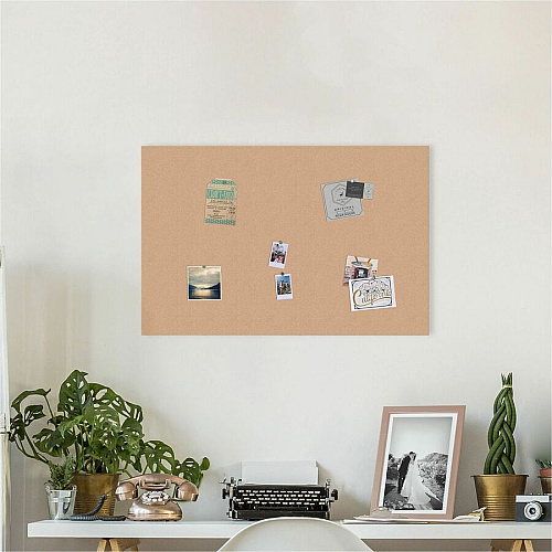 U Brands Cork Canvas Bulletin Board 24" Board Height x 36" Board Width - Natural Cork Surface - Self-healing, Durable, Mounting System, Tackable, Frameless - 1 Each (2875U0001)
