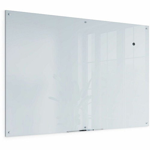 U Brands Magnetic Glass Dry Erase Board 72" (6 ft) Width x 48" (4 ft) Height - Frosted White Tempered Glass Surface - Rectangle - Horizontal/Vertical - Magnetic - 1 Each (2301U0001)