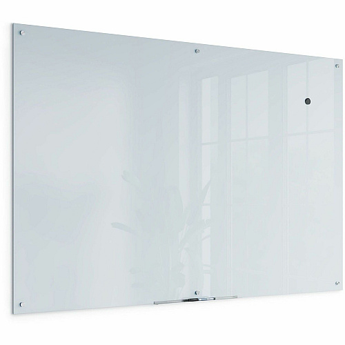 U Brands Magnetic Glass Dry Erase Board 72" (6 ft) Width x 48" (4 ft) Height - Frosted White Tempered Glass Surface - Rectangle - Horizontal/Vertical - Magnetic - 1 Each (2301U0001)