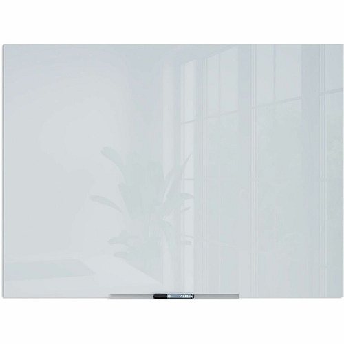 U Brands Floating Glass Dry Erase Board 48" (4 ft) Width x 36" (3 ft) Height - Frosted White Tempered Glass Surface - Rectangle - Horizontal/Vertical - 1 Each (2778U0001)