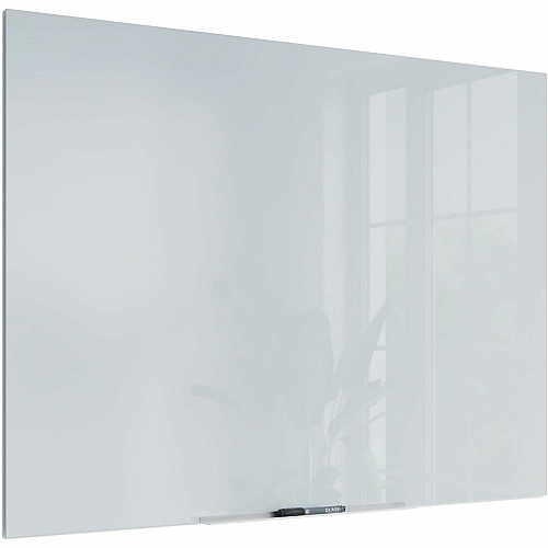 U Brands Floating Glass Dry Erase Board 48" (4 ft) Width x 36" (3 ft) Height - Frosted White Tempered Glass Surface - Rectangle - Horizontal/Vertical - 1 Each (2778U0001)