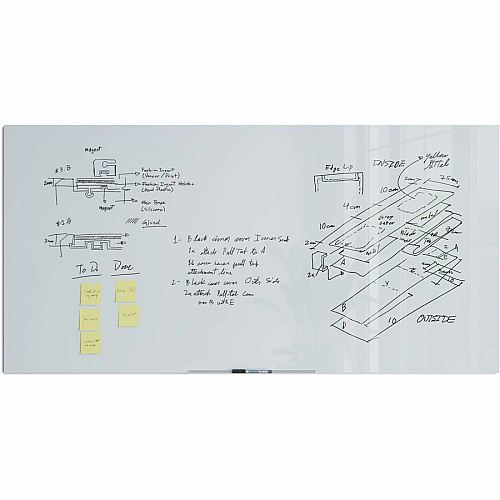 U Brands Floating Glass Dry Erase Board 72" (6 ft) Width x 36" (3 ft) Height - Frosted White Tempered Glass Surface - Rectangle - Horizontal/Vertical - 1 Each (2779U0001)
