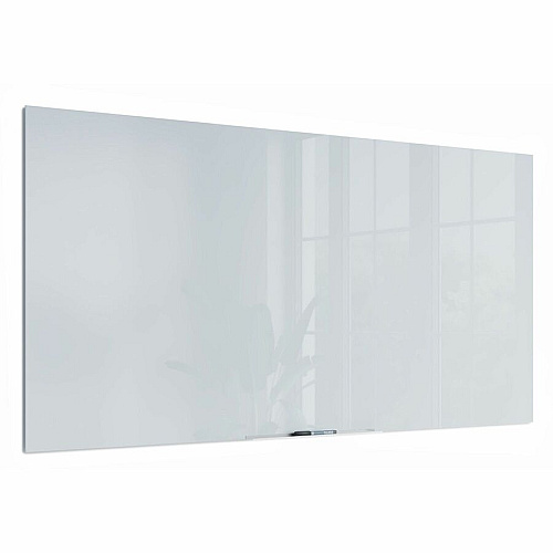 U Brands Floating Glass Dry Erase Board 72" (6 ft) Width x 36" (3 ft) Height - Frosted White Tempered Glass Surface - Rectangle - Horizontal/Vertical - 1 Each (2779U0001)