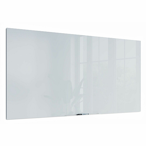 U Brands Floating Glass Dry Erase Board 72" (6 ft) Width x 36" (3 ft) Height - Frosted White Tempered Glass Surface - Rectangle - Horizontal/Vertical - 1 Each (2779U0001)