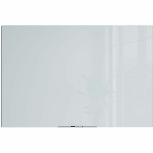 U Brands Floating Glass Dry Erase Board 72" (6 ft) Width x 48" (4 ft) Height - Frosted White Tempered Glass Surface - Rectangle - Horizontal/Vertical - 1 Each (2780U0001)