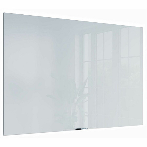 U Brands Floating Glass Dry Erase Board 72" (6 ft) Width x 48" (4 ft) Height - Frosted White Tempered Glass Surface - Rectangle - Horizontal/Vertical - 1 Each (2780U0001)